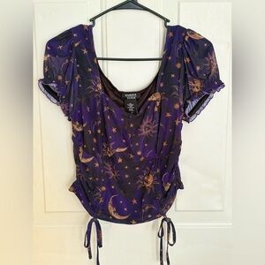 Hot Topic Cosmic Aura Celestial Sun Moon Top Size L NWOT